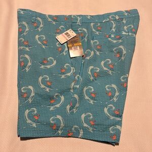 Golf Shorts Mens 40 PGA Tour Pink Flamingo Seeersucker